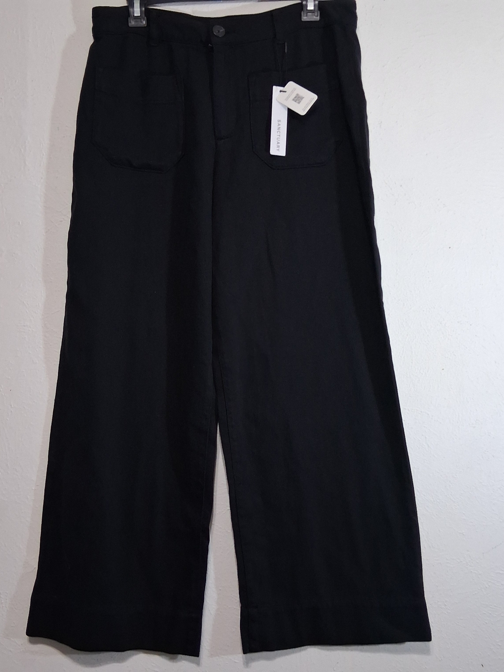 Sanctuary Black Wide-Leg  Cropped Trousers